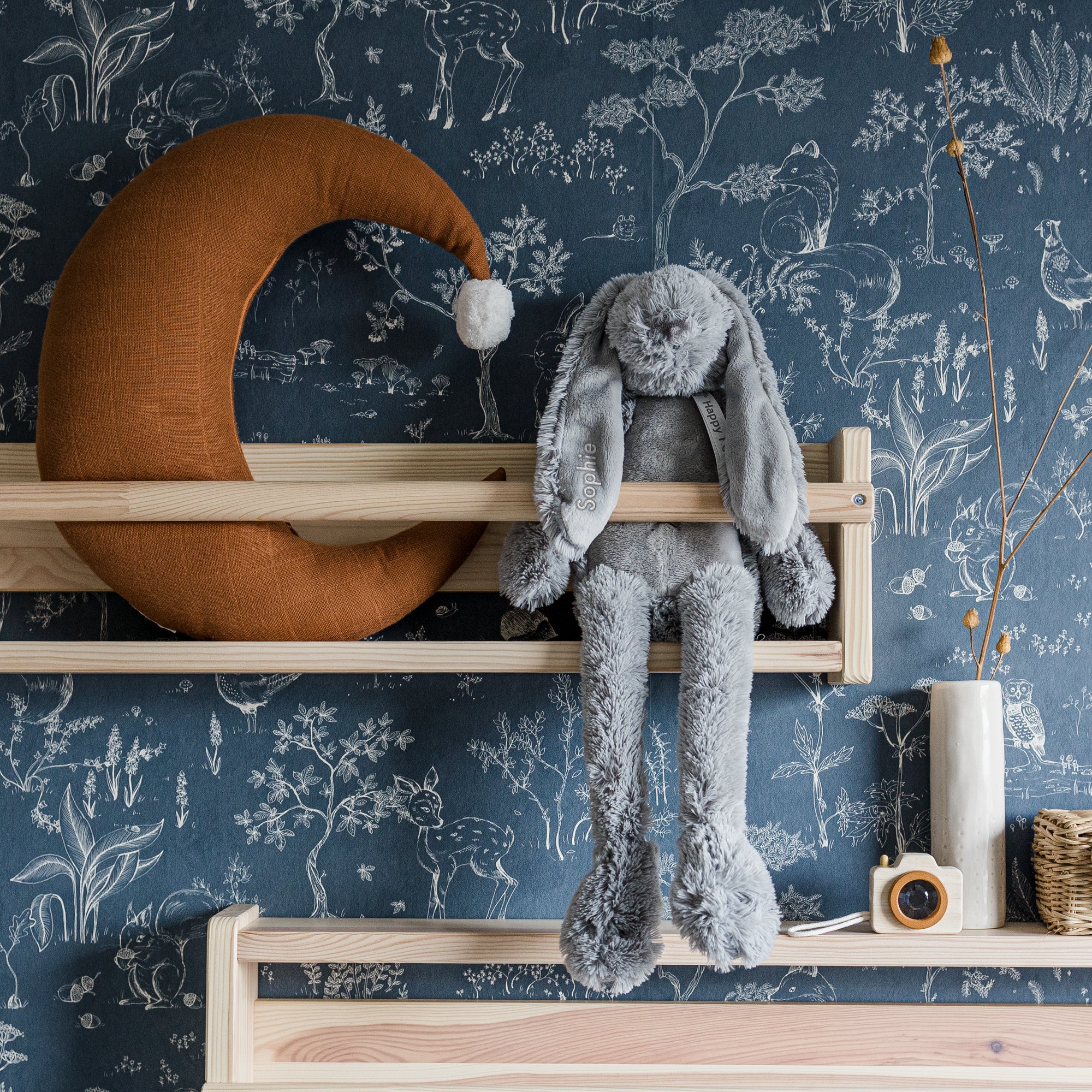 Happy Horse konijn met naam - grijs