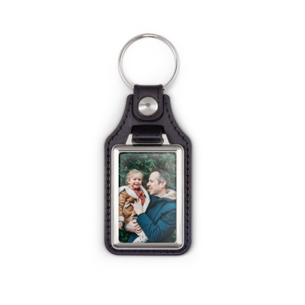 Sleutelhanger met foto bedrukken - Leer - Rechthoek