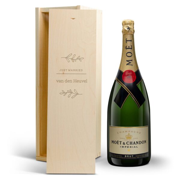 Champagne in gegraveerde kist - Moët & Chandon (1500ml)