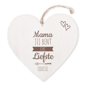 Houten hart met naam graveren - Moederdag