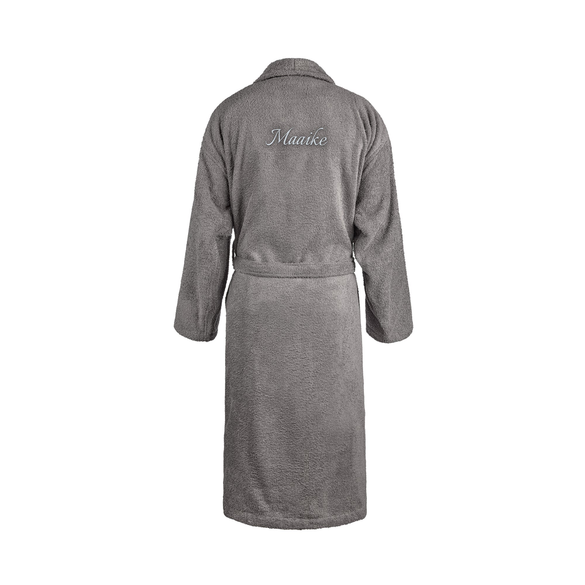 Dames badjas borduren - Grijs - L/XL