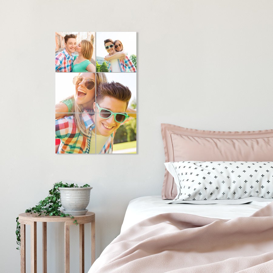 Instacollage fotopanelen bedrukken - 15x15 - Staand - Glans (6 tegels)