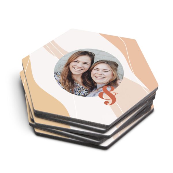 Zeshoekige onderzetters bedrukken - 6 stuks