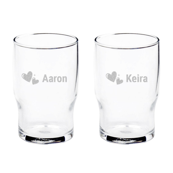 Waterglas graveren (2 stuks)