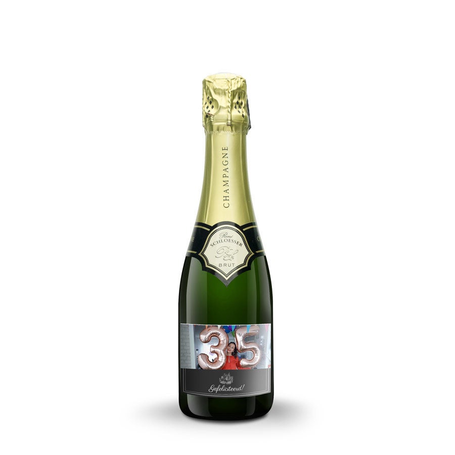 Champagne met bedrukt etiket - René Schloesser (375ml)