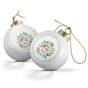 Keramieken kerstbal bedrukken (2 stuks)