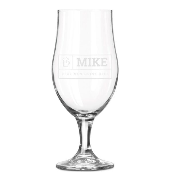 Bierglas op voet graveren