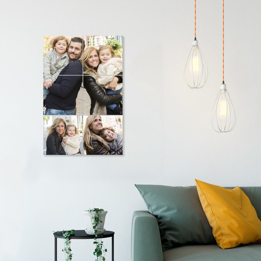 Instacollage fotopanelen bedrukken - 20x20 - Staand - Glans (6 tegels)