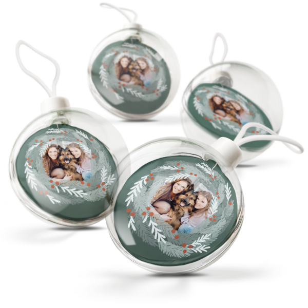 Transparante kerstbal bedrukken (4 stuks)