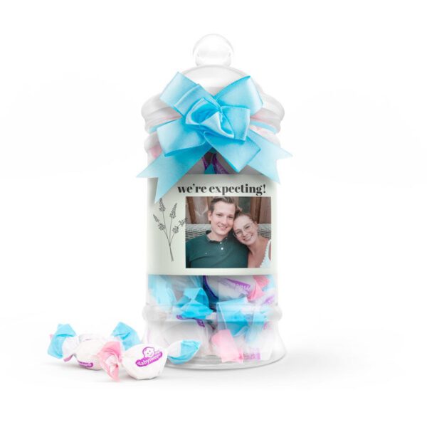 Gender reveal snoepjes in bedrukte stopfles - jongen