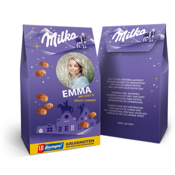 Milka Kruidnoten met naam, foto en gedicht
