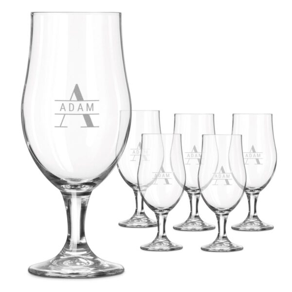 Bierglas op voet graveren - 6 stuks