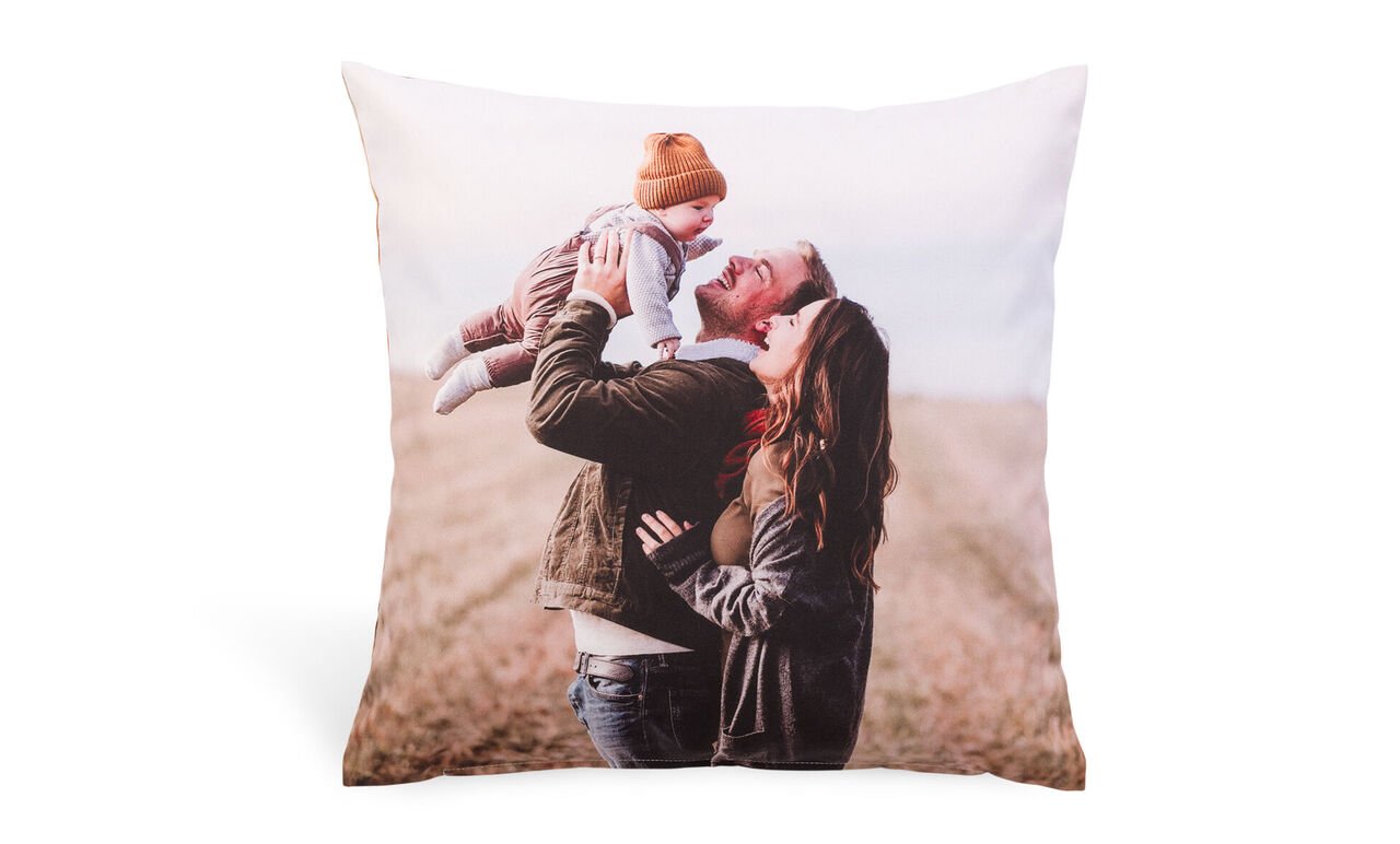 Kussen met eigen foto en tekst maken bedrukken met eigen foto