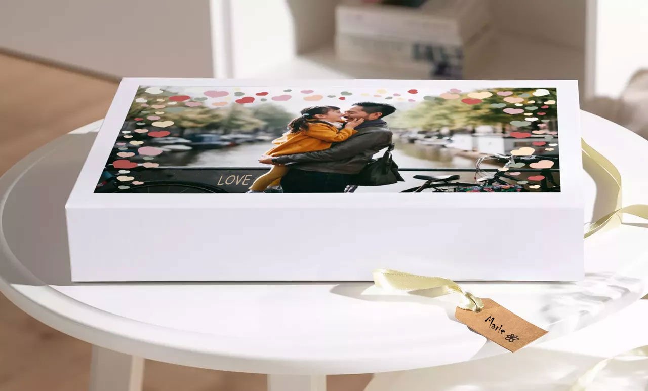 Premium foto geschenkbox bedrukken met eigen foto