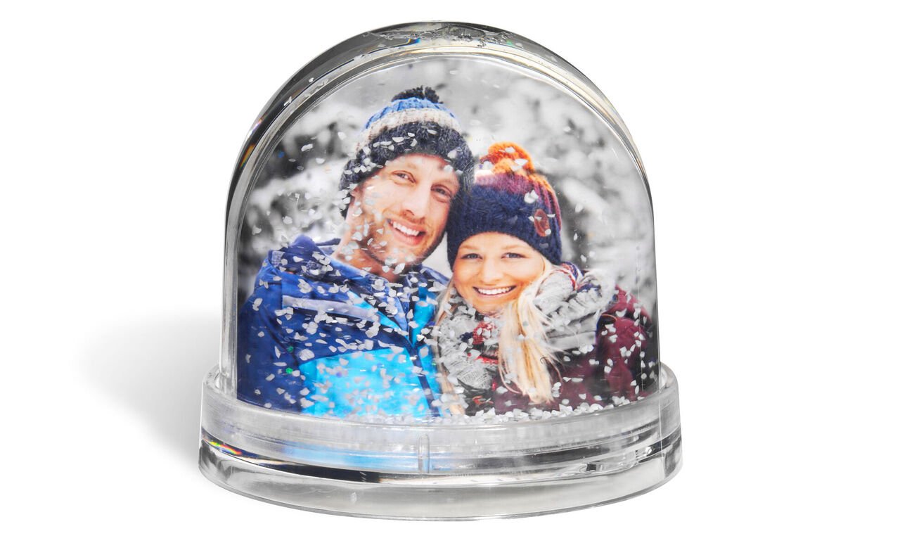 Schudbol sneeuw of hartjes bedrukken met eigen foto