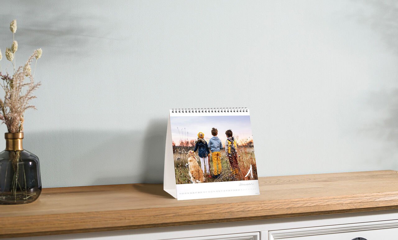 Bureaukalender vierkant bedrukken met eigen foto