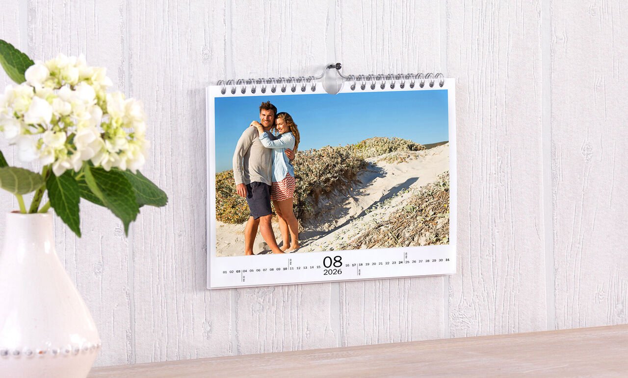 Wandkalender A5 liggend bedrukken met eigen foto