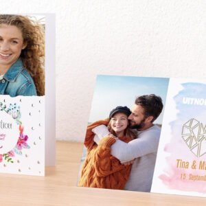 Dubbele wenskaart maken? Ontwerp bedrukken met eigen foto